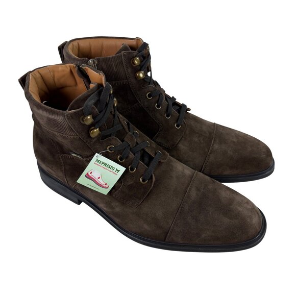 Mephisto KOLBY Ankle Boots Mens Size 13 SOFT-AIR Suede Side Zip Dark Brown main image 10